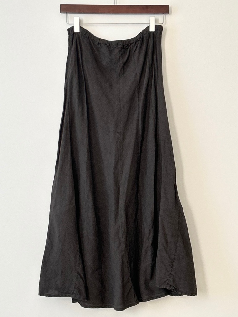 CP Shades 100% Linen Dark Brown Maxi Skirt